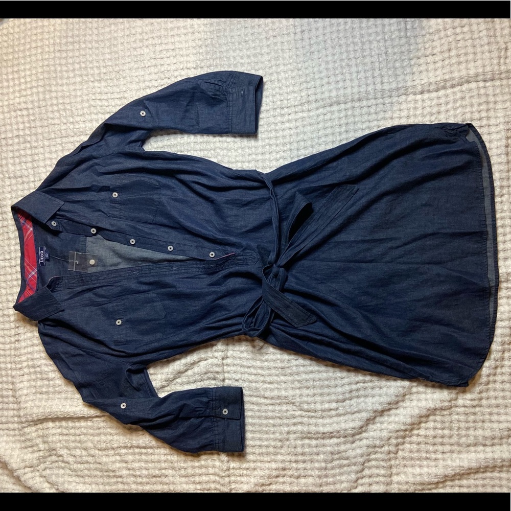 Denim quarter sleeve dress